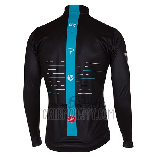 Sky Cycling Jersey Bib Tight 2017 Long Sleeve Black